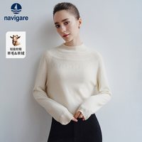 navigare [羊绒]Navigare意大利小帆船白色羊毛衫费尔岛毛衣女