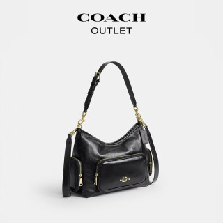 COACH 奥莱女士女包口袋细节LAUREL 30号流浪包单肩斜挎包通勤手提包