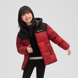 波司登 儿童羽绒服女童连帽羽绒服男童本命年红色外套四防立领羽绒