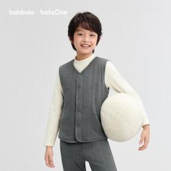 巴拉巴拉 balaOne儿童保暖马甲男童女童加绒内搭2025冬款童装