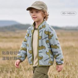 marc & janie 校服神器男女童保暖轻盈印花宝宝学院风春秋摇粒绒外套