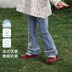 jellybaby 26新品秋款女童牛仔裤质感露营中童