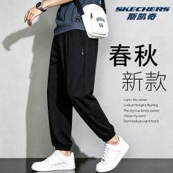 斯凯奇 运动长裤2026秋季新款束口宽松休闲男士梭织卫裤子官方正品