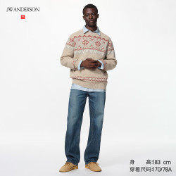 优衣库 直筒牛仔裤/水洗产品加长款男装合作款488685 67 海蓝色 32 /170/82A