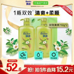 飘柔 洗发水绿茶兰花香型750g*2家庭日常护理清爽