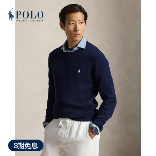 拉夫劳伦 Polo Ralph Lauren 拉夫劳伦 男装 26年秋季棉质圆领针织衫RL101540 410-深蓝色 S
