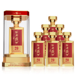 西凤酒 凤臻金砖20年 凤香型白酒52度500ml*6瓶 聚会