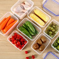潮嘉潮居 冰箱食物保鲜盒食品收纳盒塑料微波饭盒冰箱保鲜收纳盒