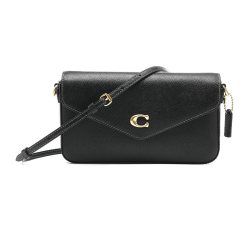 COACH Wyn 20 C标饰翻盖按扣牛皮革信封包