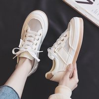 人本 女鞋2026新款网面透气帆布鞋薄款运动板鞋夏季厚底小白鞋网鞋