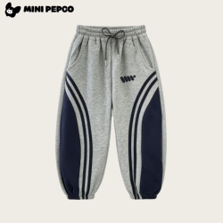 小猪班纳 儿童侧边条纹休闲裤
