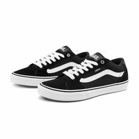88VIP：VANS 官方 Faulkner粉彩风酷感黑美式经典薄绒男鞋板鞋 黑色/白色 42