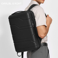 CavlslKcat 双肩包男士电竞背包大容量笔记本电脑包商务出差行李包防盗硬壳包 精英黑（可扩容） 30*11（扩容后19cm）*46CM