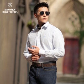 移动端：Brooks Brothers 男士秋季款经典牛津纺条纹免烫休闲衬衫