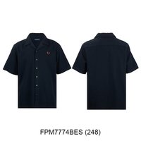FRED PERRY 男麦穗刺绣logo全棉短袖衬衫男士2026秋冬新款XY推广