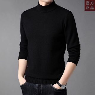 移动端：鄂尔多斯市100羊绒衫男加厚半高领2026秋冬新款中年男士打底毛衣