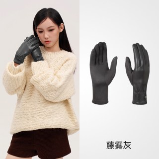 VVC 皮手套女秋冬季保暖加绒加厚户外骑行电动车防水防风寒可触屏