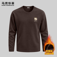马克华菲 双面绒圆领长袖 加厚保暖 咖 XL