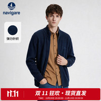 navigare 意大利小帆船立领针织开衫休闲夹克男士2026秋季新款通勤外套男 0666海军蓝 L