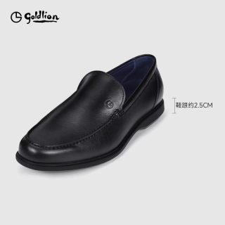 移动端、88VIP：金利来 皮鞋男款公务一脚蹬秋冬休闲防滑按摩底商务正装真皮鞋子男