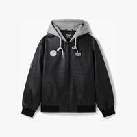 BOY LONDON BOYLONDON潮酷假两件连帽PU皮潮牌棉服26秋冬街头保暖外套N29900