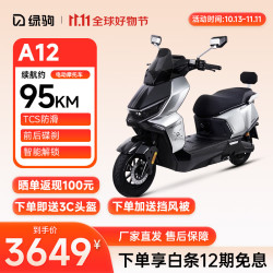 绿驹 电动车极光A12高性能旗舰电摩通勤外卖高速电动摩托车 量子银/战斗黑