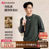 可机洗圆领羊毛衫针织衫26年秋季新款男装抗静电长袖宽松毛衣上衣