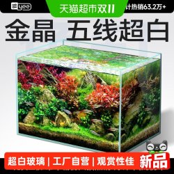 意牌 超白鱼缸桌面客厅生态斗金鱼乌龟缸造景小型水草养鱼玻璃裸缸