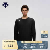 迪桑特 TRAINING系列综训男士薄绒亲肤舒适圆领长袖T恤新品 BK-黑色 XL (180/100A)