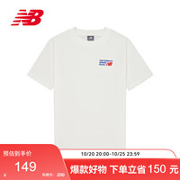 new balance 秋冬短袖男款运动休闲百搭圆领T恤MT41908 海盐白 XL