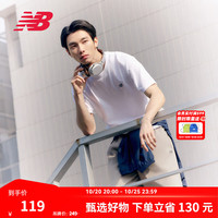 new balance NB官方秋冬男款运动休闲百搭纯色打底圆领上衣短袖T恤 白色MT41509 XL