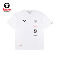 移动端：Aape 联名美津浓MIZUNO透明标9号印花球衣运动风短袖T恤9820XXQ