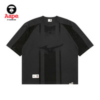 移动端：Aape 联名美津浓MIZUNO迷彩拼接水洗做旧9号印花球衣T恤9822XXQ