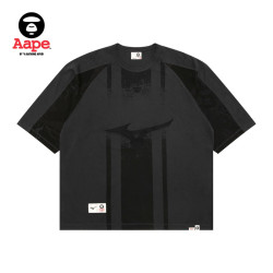 Aape 联名美津浓MIZUNO迷彩拼接水洗做旧9号印花球衣T恤9822XXQ
