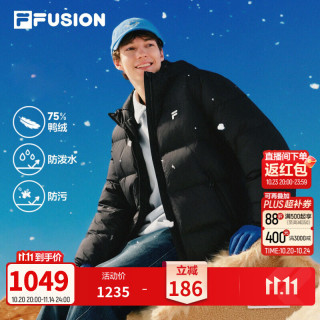 斐乐 舒芙蕾羽绒服 | FILA 情侣韩系保暖外套26冬季新款男女面包服 正黑色-BK M 170/92A/M