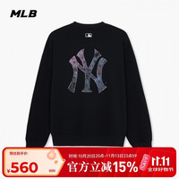 MLB 卫衣男女款老花背标圆领卫衣运动休闲长袖26新3AMTM0564-50BKS-L