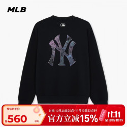 MLB 卫衣男女款老花背标圆领卫衣运动休闲长袖26新3AMTM0564-50BKS-M