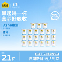 认养一头牛 新品 A2β-酪蛋白 益生菌酸奶 90g*21杯