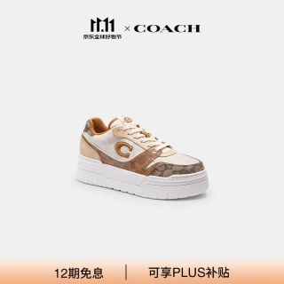 COACH 秋季女士女鞋经典拼色老花SOHO厚底增高运动鞋 混合色 36