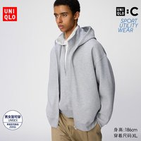 移动端：宽松连帽拉链运动开衫/长袖优衣库男装女装合作款/外套卫衣486300