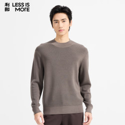 利郎 羊毛衫男耐磨易打理柔软锁温长袖毛衣月光灰L(170)