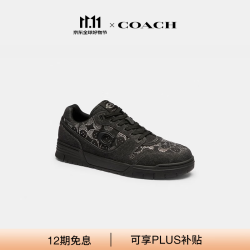 COACH 男士仿水晶经典标志SOHO运动鞋 黑色 42.5