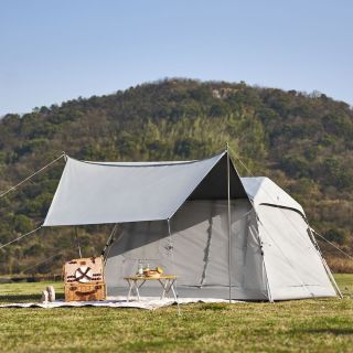 百亿补贴：牧高笛 假日山居5.0黑胶防晒帐篷天幕二合一露营自动速开屋脊帐