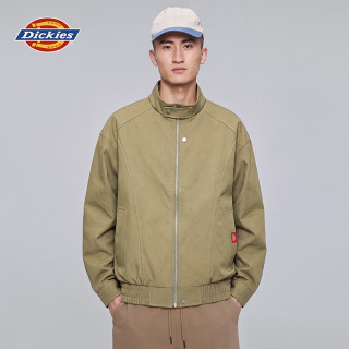 Dickies 夹克男秋冬立领工装外套休闲百搭情侣飞行服 卡其色 L