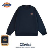 Dickies 卫衣男秋冬季圆领套头衫重磅情侣长袖上衣七夕节 藏青 L