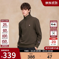 Champion 半拉链翻领卫衣男2025秋季立领上衣女 巧克力色 XL