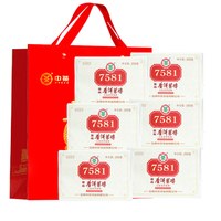 88VIP：中茶 普洱茶经典唛号7581熟普250g*6砖茶2023年配手提袋中华
