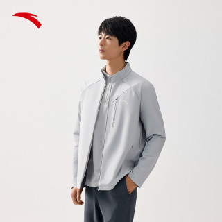 安踏 三防外套男2026加绒立领工装防风防泼水耐脏黑色商务夹克