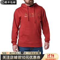 5.11 TACTICAL SERIES ）美国5.11户外通勤长袖衫加绒宽松大码休闲连帽卫衣76174 125波旁红 M