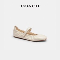 COACH 女士玛丽珍芭蕾运动单鞋平底鞋子高级黑色